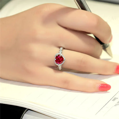 Silver Ring with Heart-Shaped Zircon