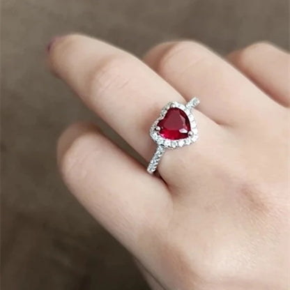 Silver Ring with Heart-Shaped Zircon