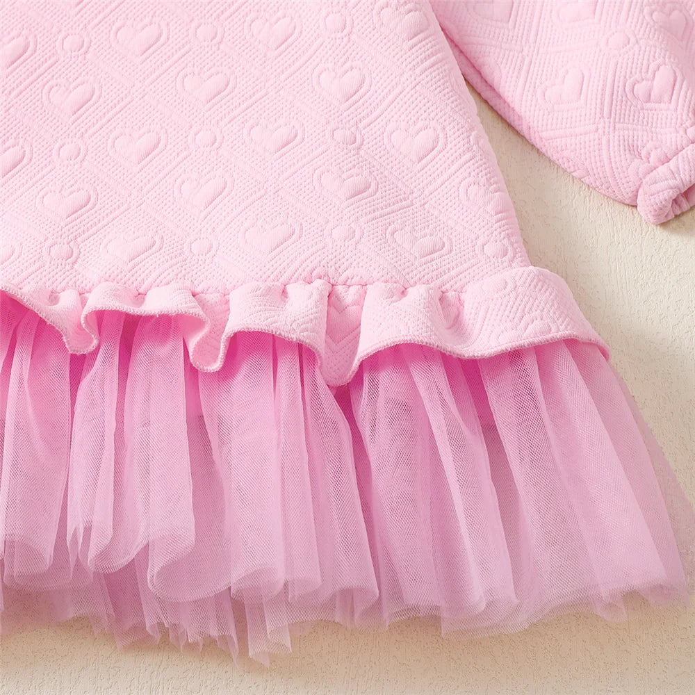 Pink Patchwork Dress for Young Princesses