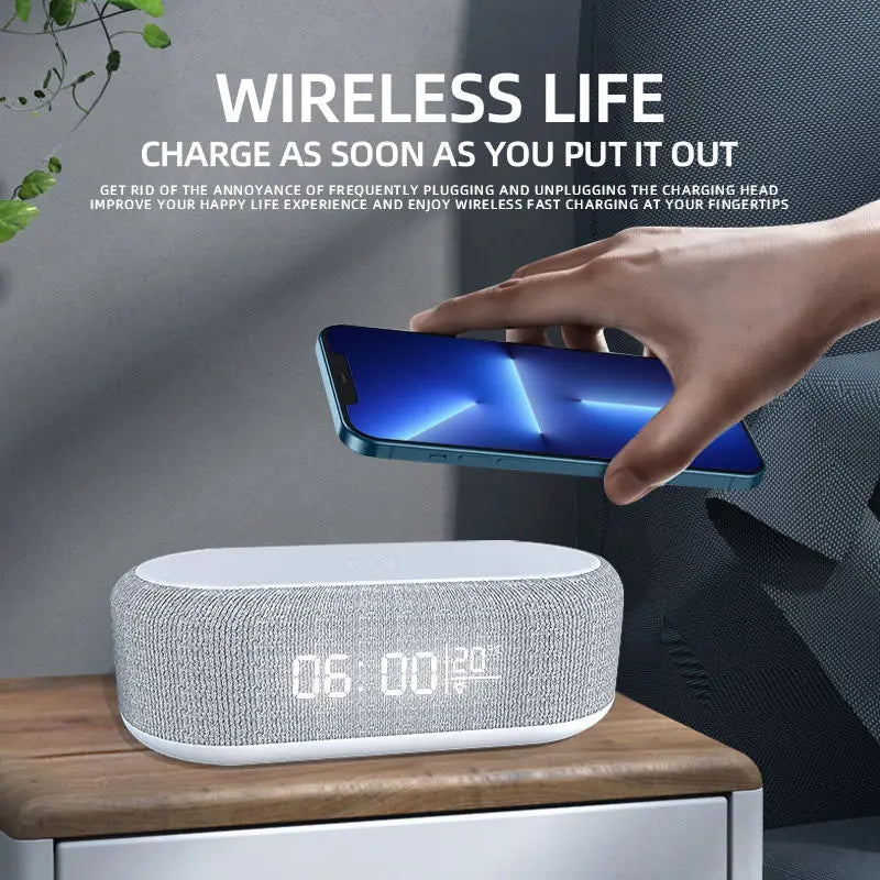 Wireless Charging Dock with Clock & Thermometer